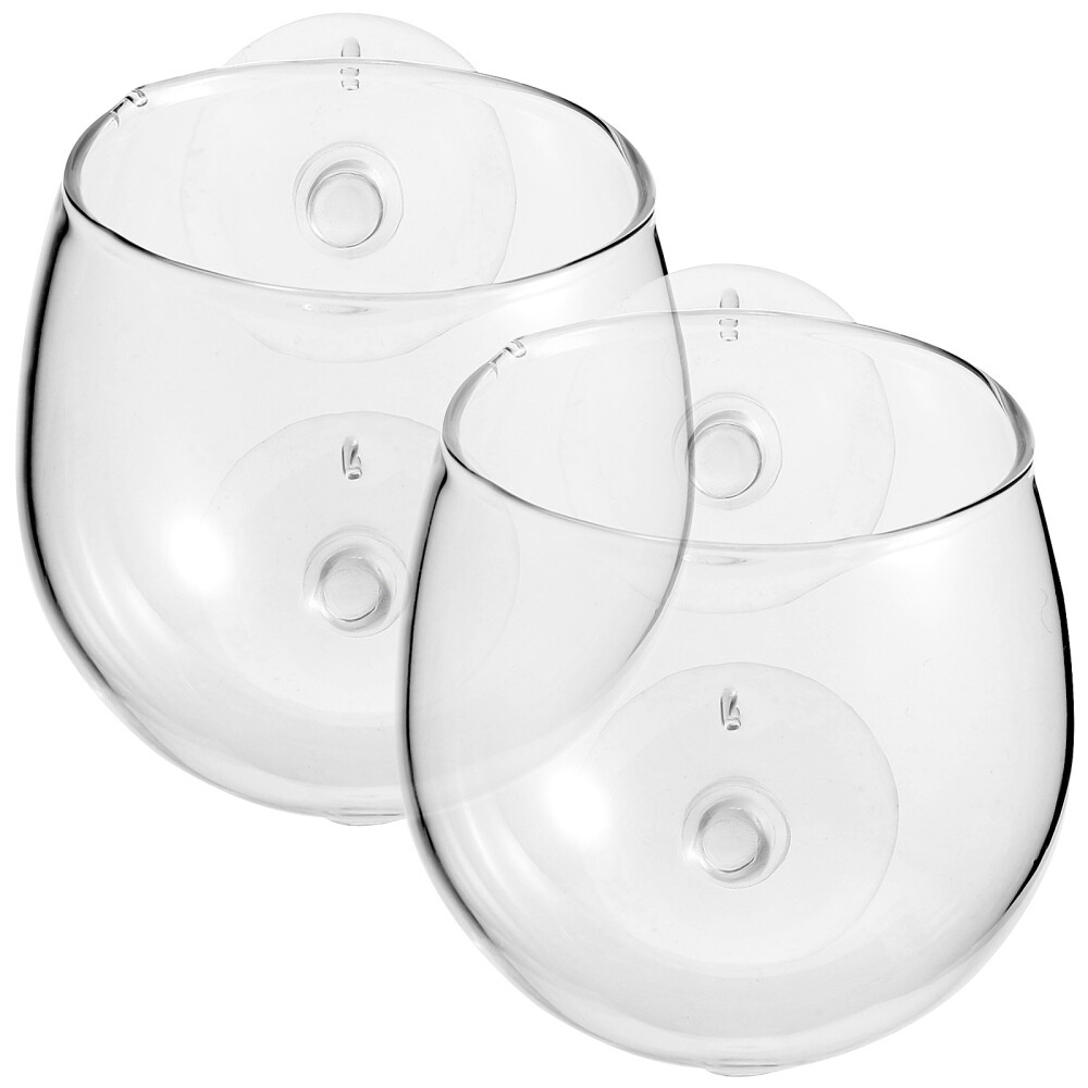 2PCS Clear Glass Aquarium Plant Holders for Fish Tank Decor