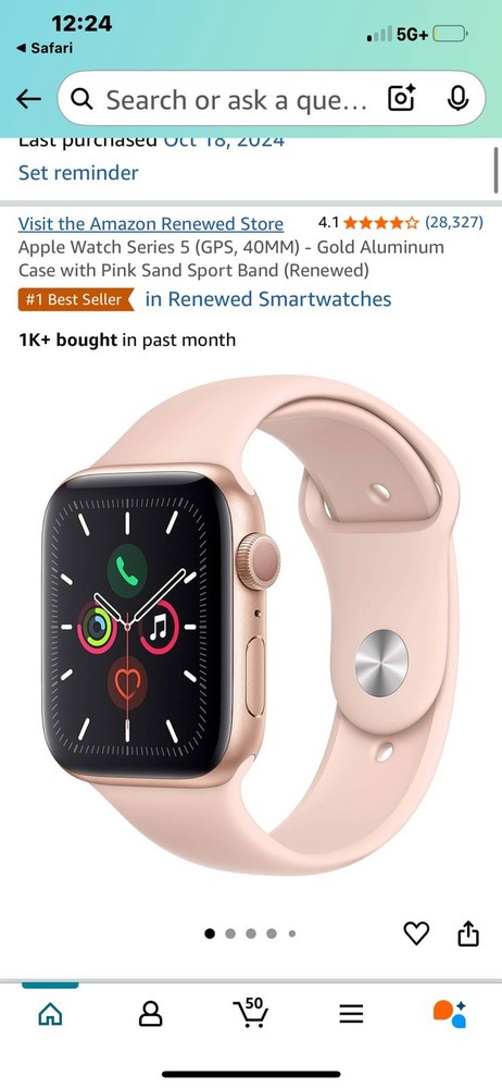 Apple Watch Series 5 40mm GPS Smartwatch with Retina Display