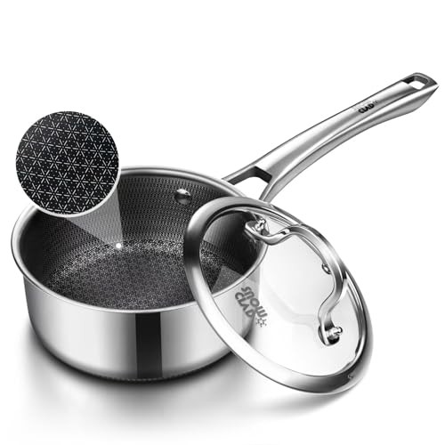 Sauce pan with lid,1.5 Quart Hybrid Nonstick Sauce pans set, 1.5 Quarts