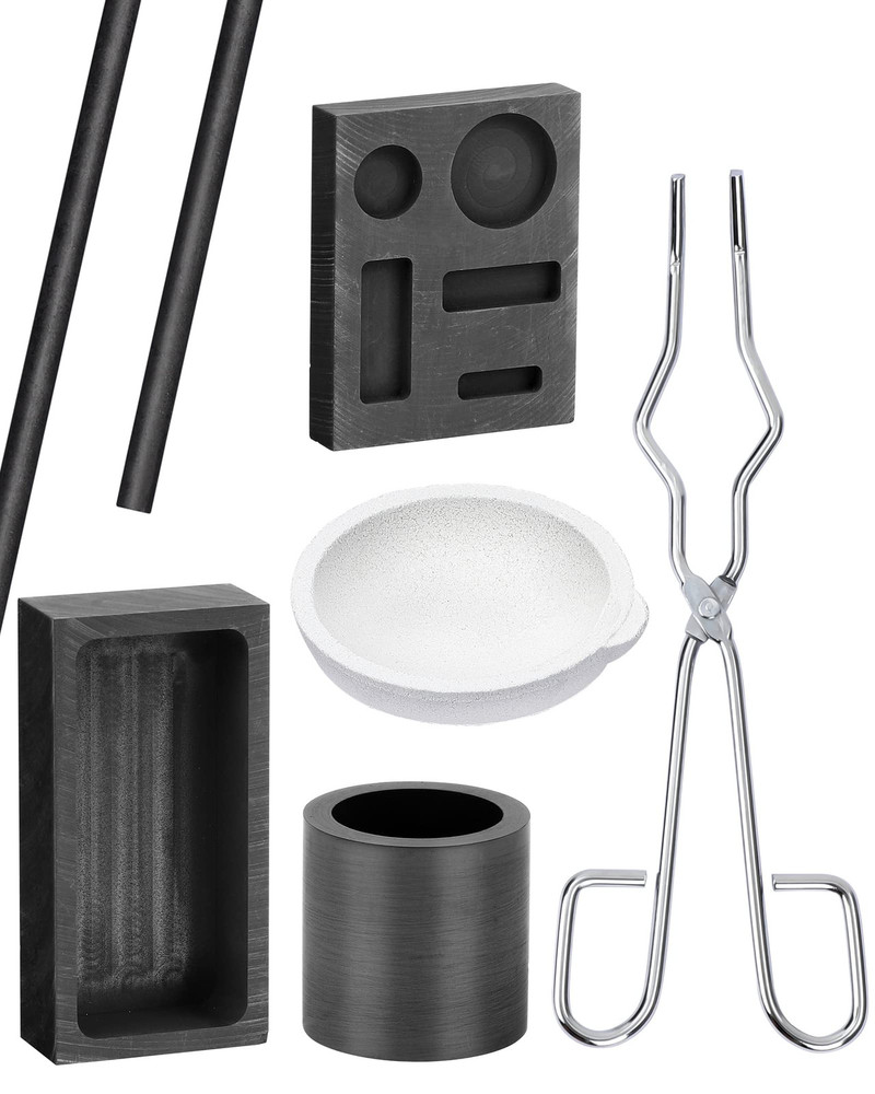 7 Pieces Graphite Torch Melting Casting Kit Including 2 Graphite Mold,2 Graph...
