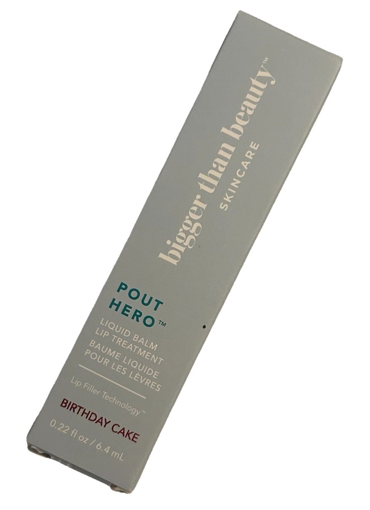 Bigger Than Beauty BIRTHDAY CAKE Pout Hero Liquid Balm Lip Treatment  Full Size