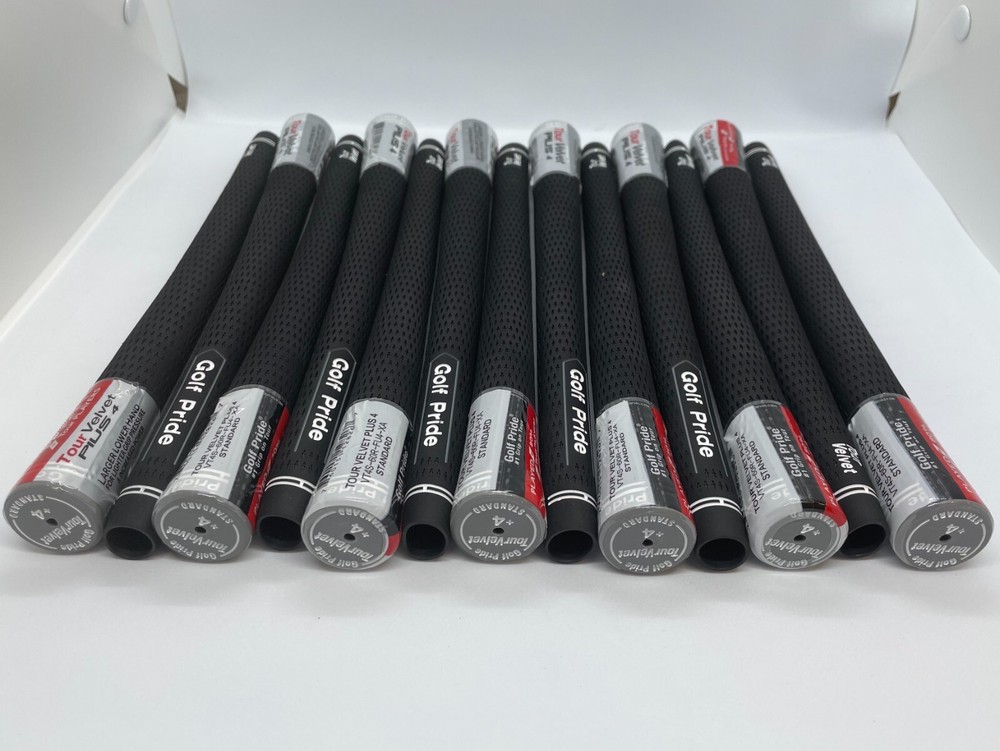 13pc Tour Velvet Plus 4 Rubber STANDARD Golf Grips Black Full Set 13 Grips USA