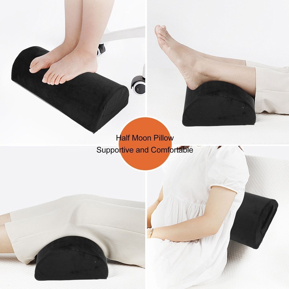 Half Moon Pillow Black Ankle Knee Neck Lumbar Support Cushion Elderly People