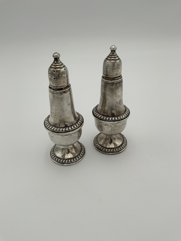 Empire Design Weighted Sterling Silver Salt and Pepper Shakers for Stylish Dining Elegance