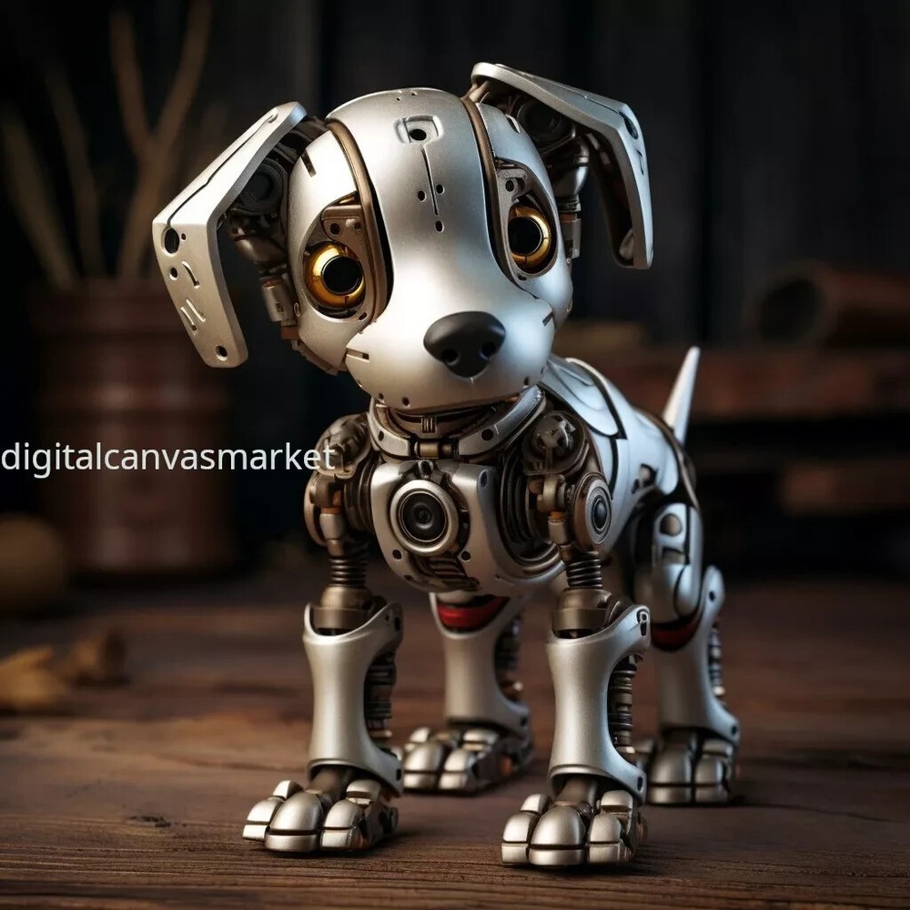 Robot Dog Digital Art Wallpaper Background Image-image