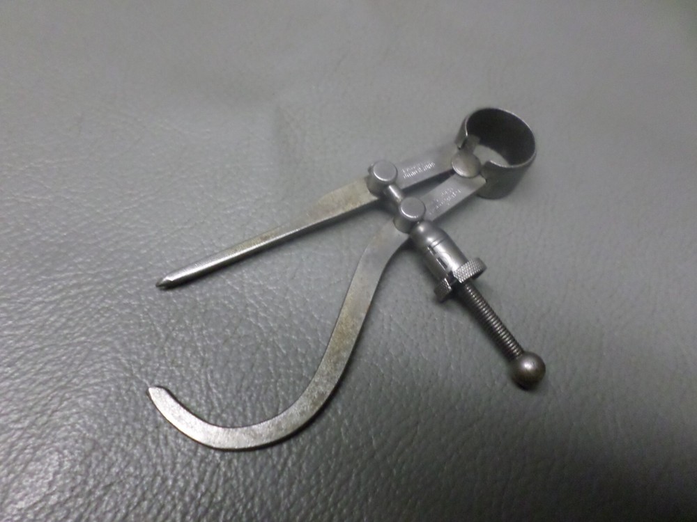 ANTIQUE PAT. 1885 STARRETT UNUSUAL CALIPER TOOL - AS FOUND - FLAT STEEL
