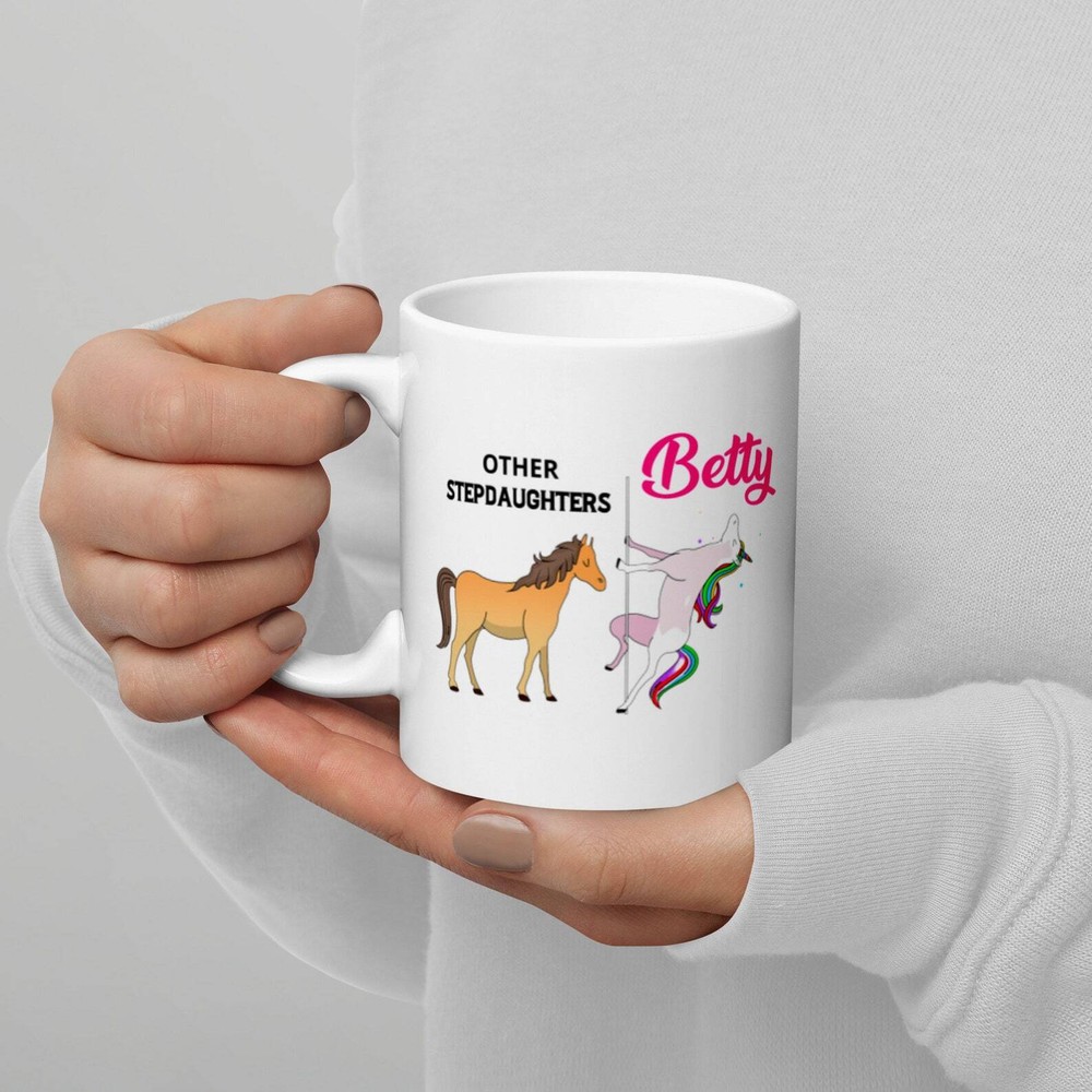 Stepdaughter Custom Name Unicorn Mug - Personalized Gift