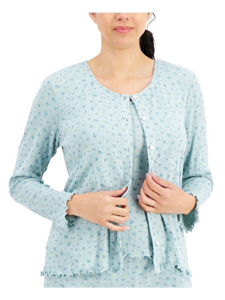 CHARTER CLUB Intimates Turquoise Open Front Cardigan Pajama Top XL