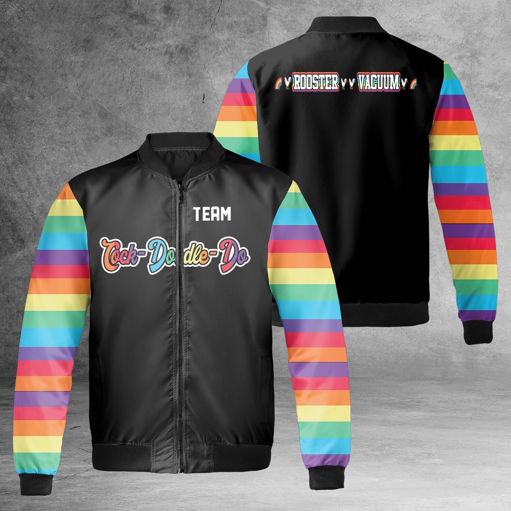Custom Rainbow Pride Jacket with Name & Number Personalization  -image