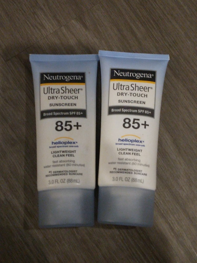 2 Neutrogena Ultra Sheer Dry Touch Sunscreen Lotion SPF 85 Helioplex See Photos