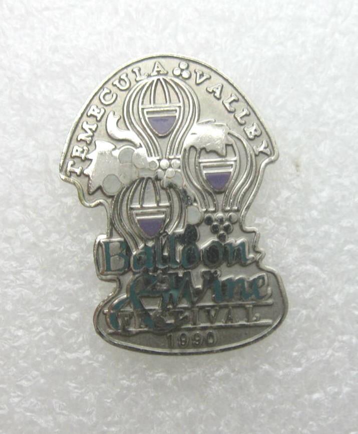 1990 Balloon Wine Festival Temecula Valley Lapel Pin (B692)