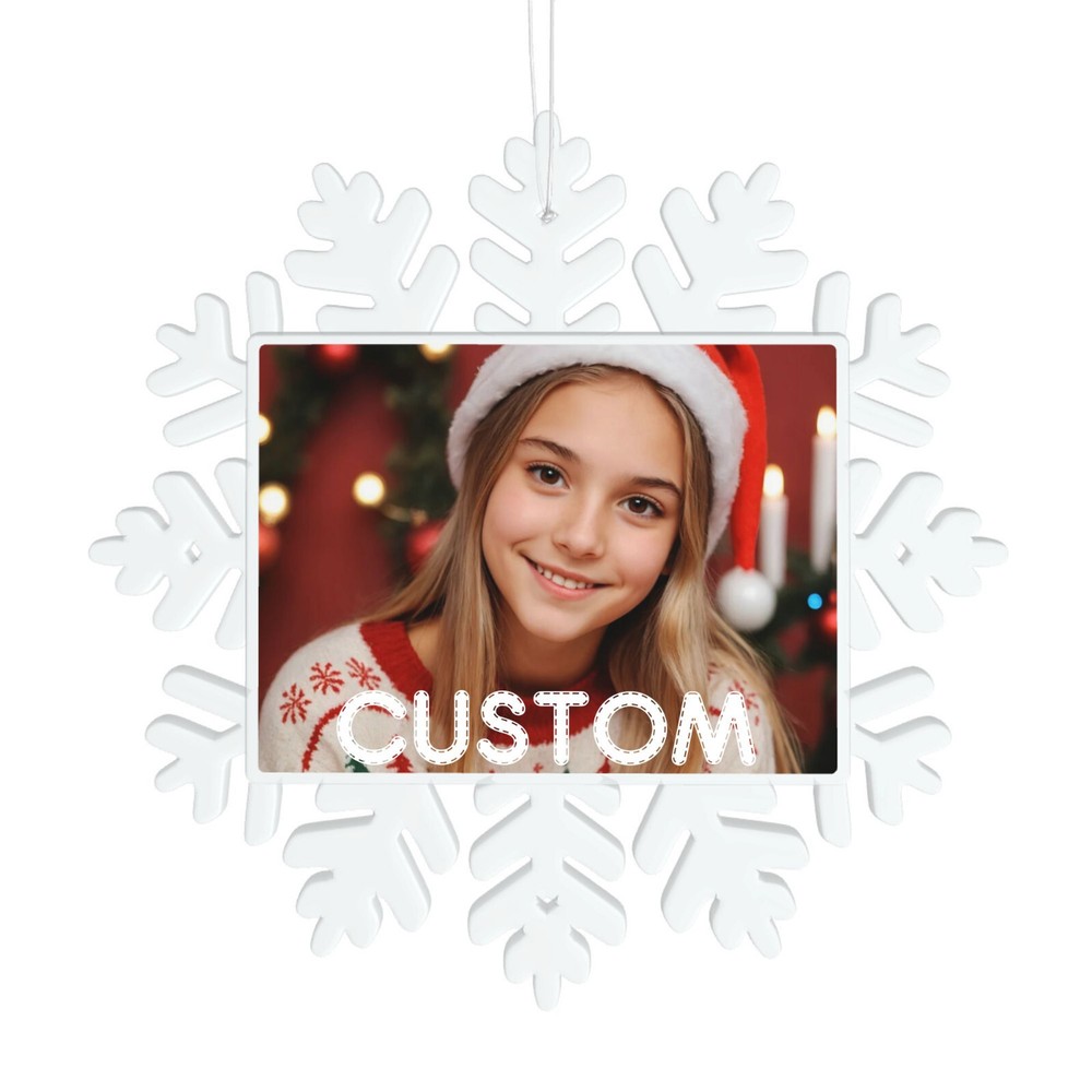 Custom Photo Snowflake Christmas Ornaments – Personalized Transparent Keepsakes-image