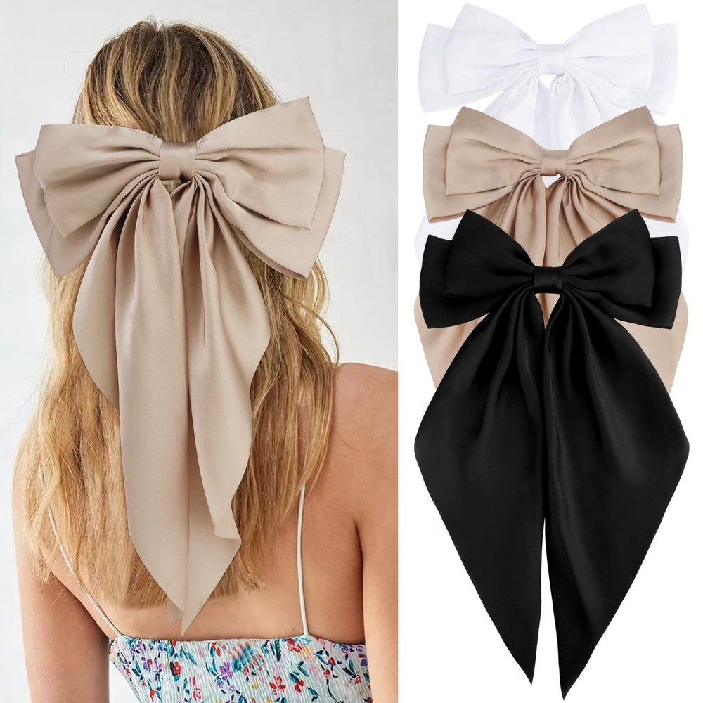 VelScrun 3Pcs Women’s Hair Scrunchies in White, Black, and Khaki Decor Accessories Gifts