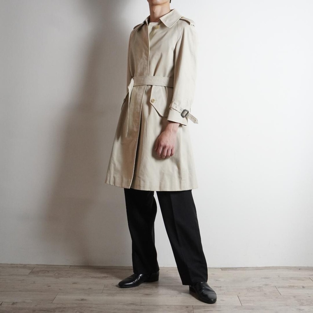 Burberrys Soutien collar Coat Trench Light Beige Check Belted Men Size Free Used