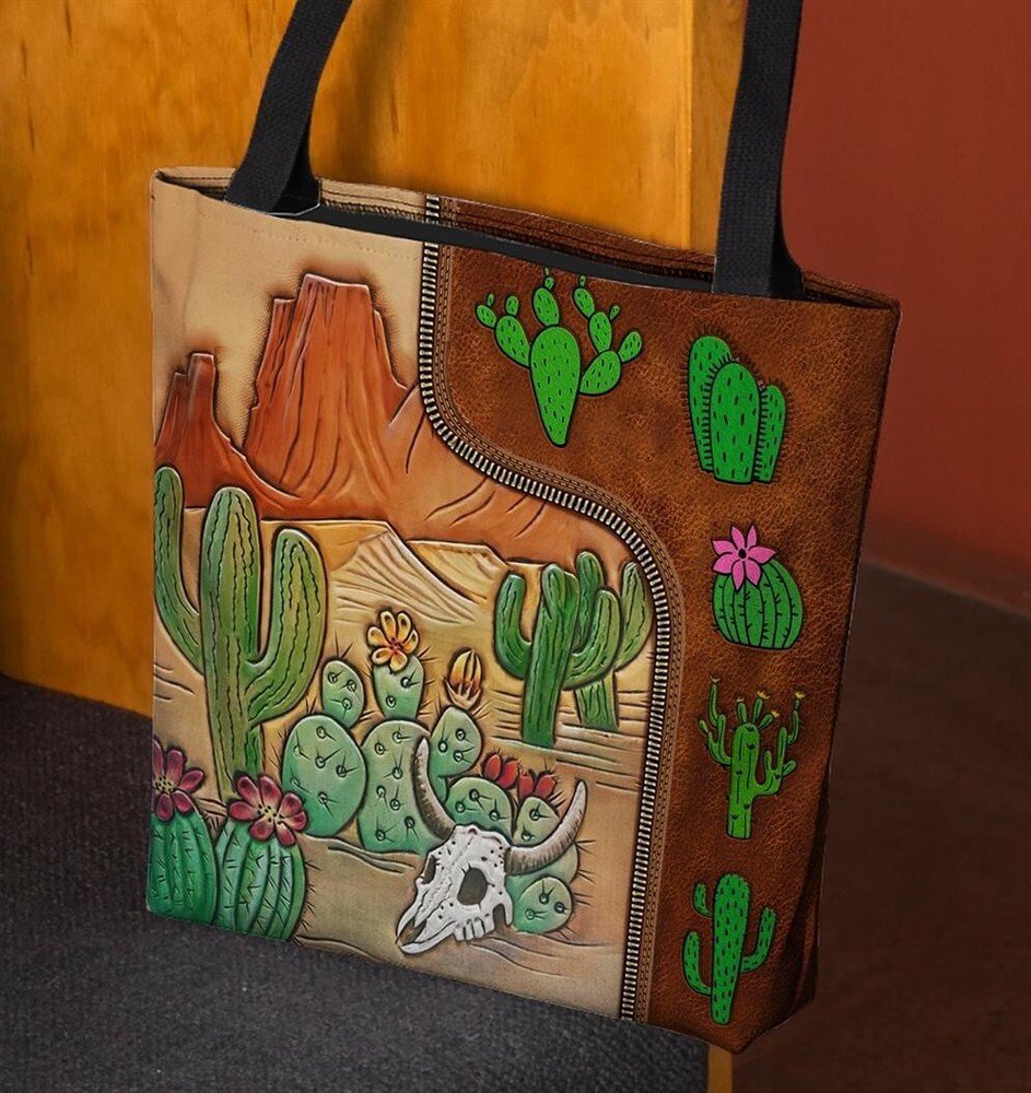 Custom Cactus Tote Bag - Personalized Shoulder Bag-image