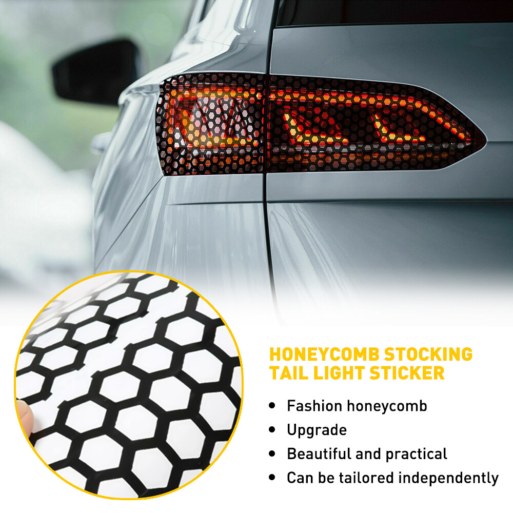 UK Accessories Light Rear Car Tail Black Cover Honeycomb Sticker Tail-lamp Decal