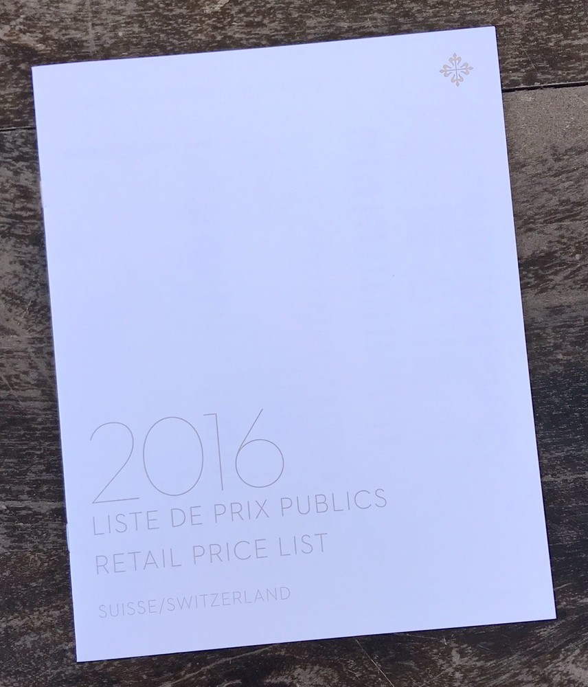 PATEK PHILIPPE 2016 Collection Price Guide for Grand Complications Calatrava Nautilus Watches