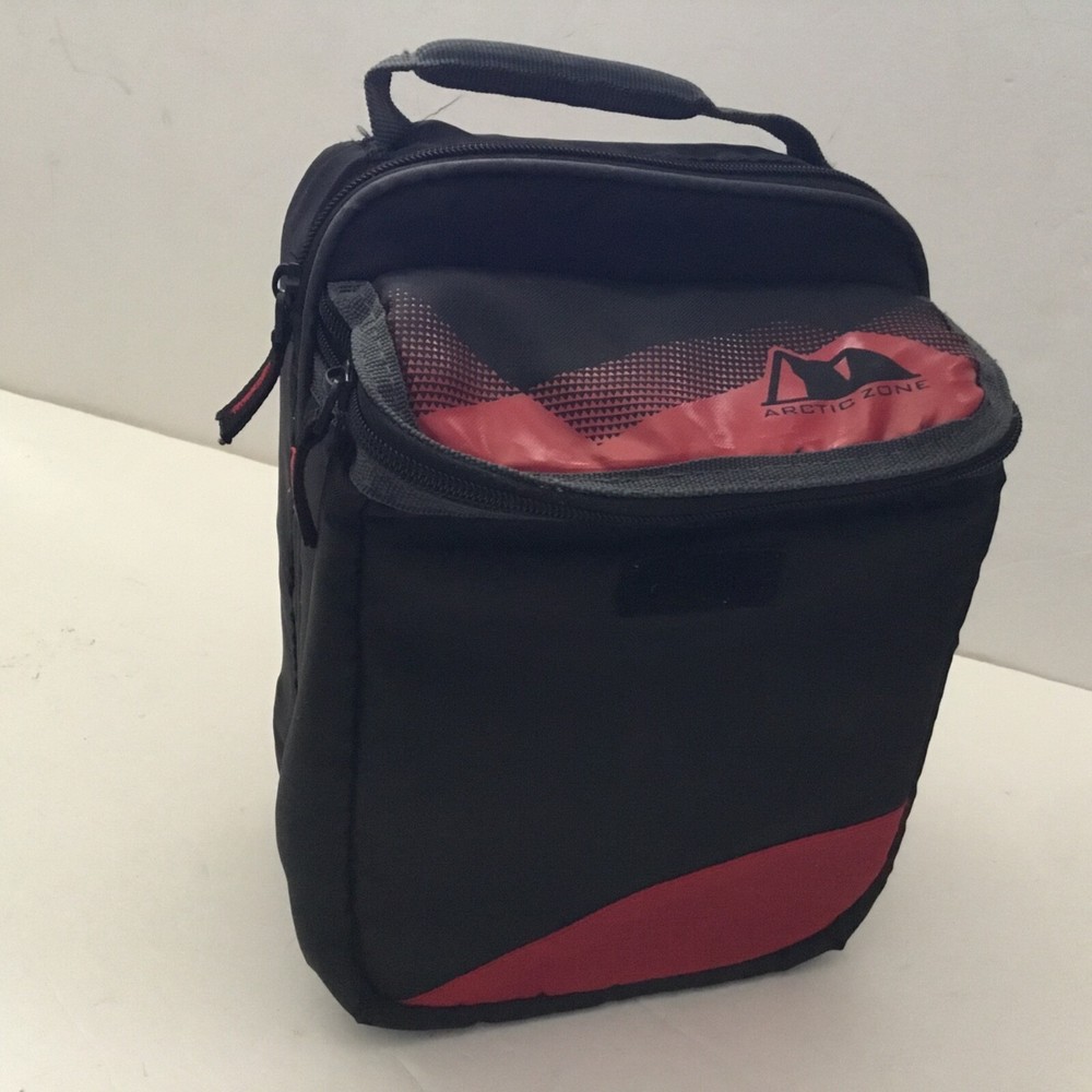 Insulated lunch box with detachable hard tray & zippered front pocket  