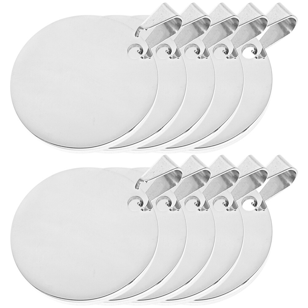 10 Pcs Aluminum Dog Tags Label Animal Identity Engraved Pet