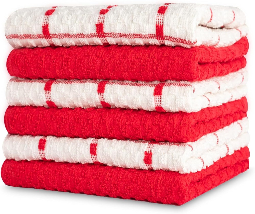 Kitchen Towel Set 100% Cotton 15''x25'' Soft Highly Absorbent Pack of 6, 12, 144