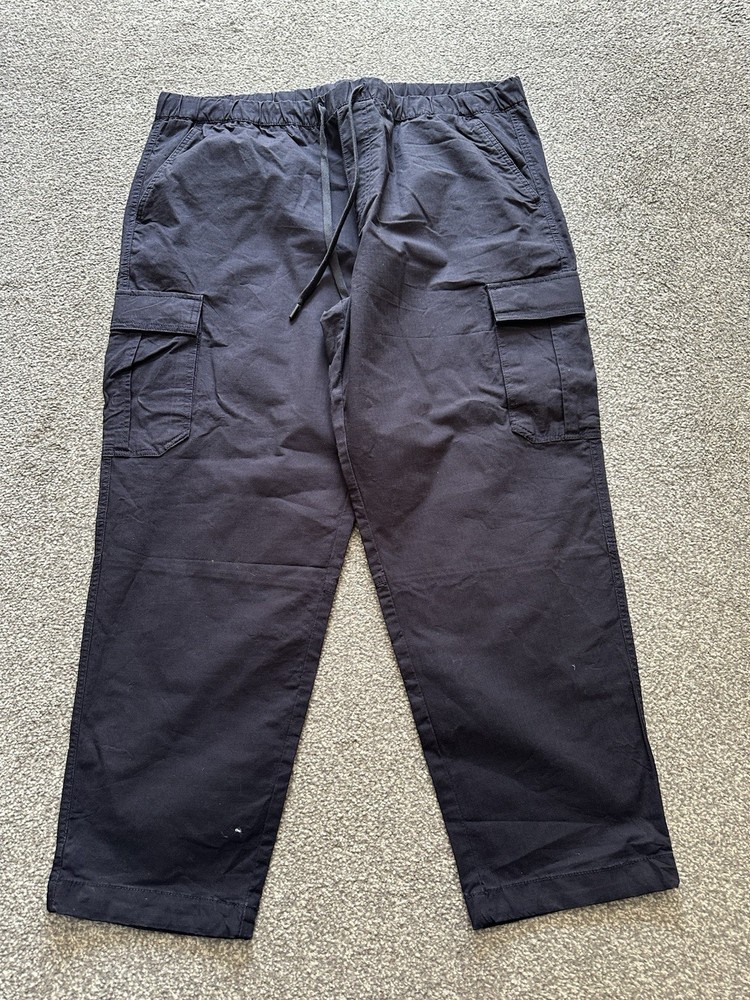 Mens Next Cargo Trousers, Size W42 L31, Relaxed, Tapered Fit, Blue, Woven, (S1)