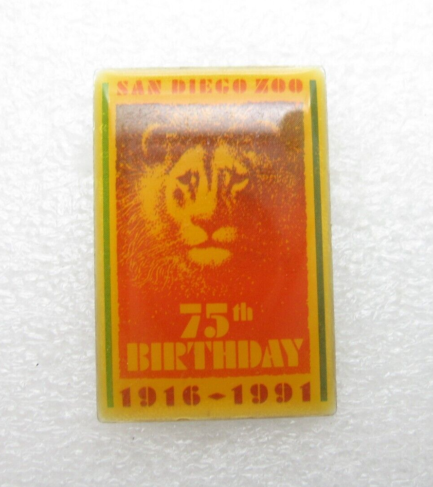 Vintage 1916-1991 San Diego Zoo California 75th Birthday Lapel Pin (C180)
