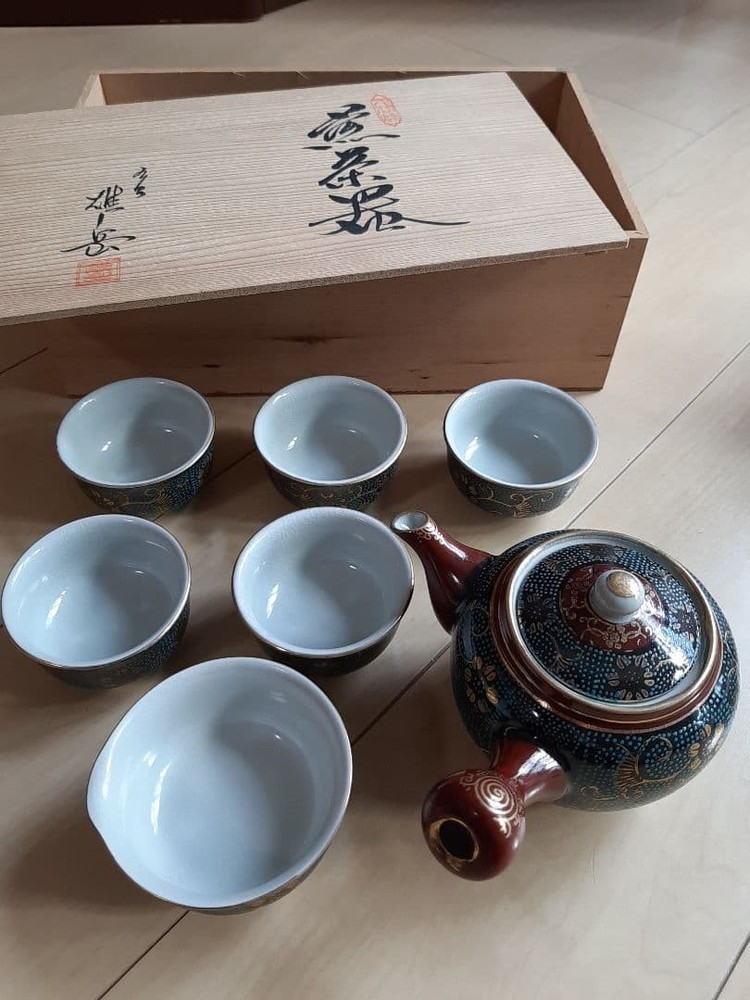 Y1207 Kutani ware tea set sencha set sencha ware tea utensils teapot teacup set