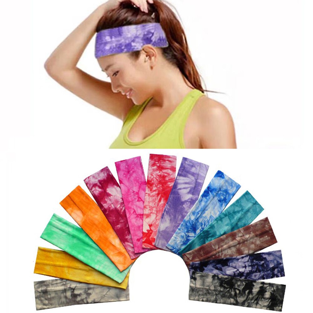 Sports Yoga Headband Stretch Cotton Unisex Sweatband in Mix Colors