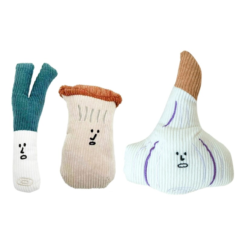 Pet Playing Chew Toy Dogs Cats Cleaning Teeth Vegetable Shape Squeaky Sound Toy