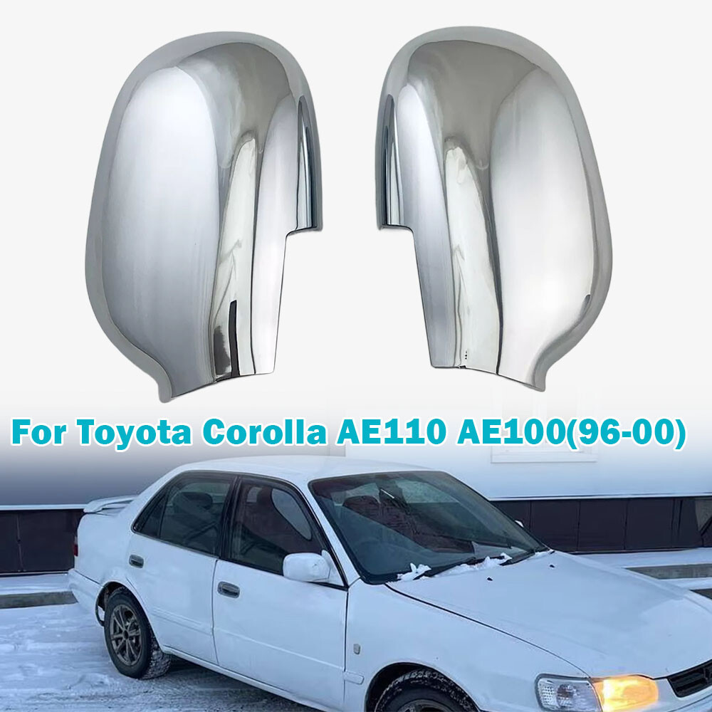 Chrome Car Side Door Mirror Cover Caps For 1996-2000 Toyota Corolla AE110 AE100