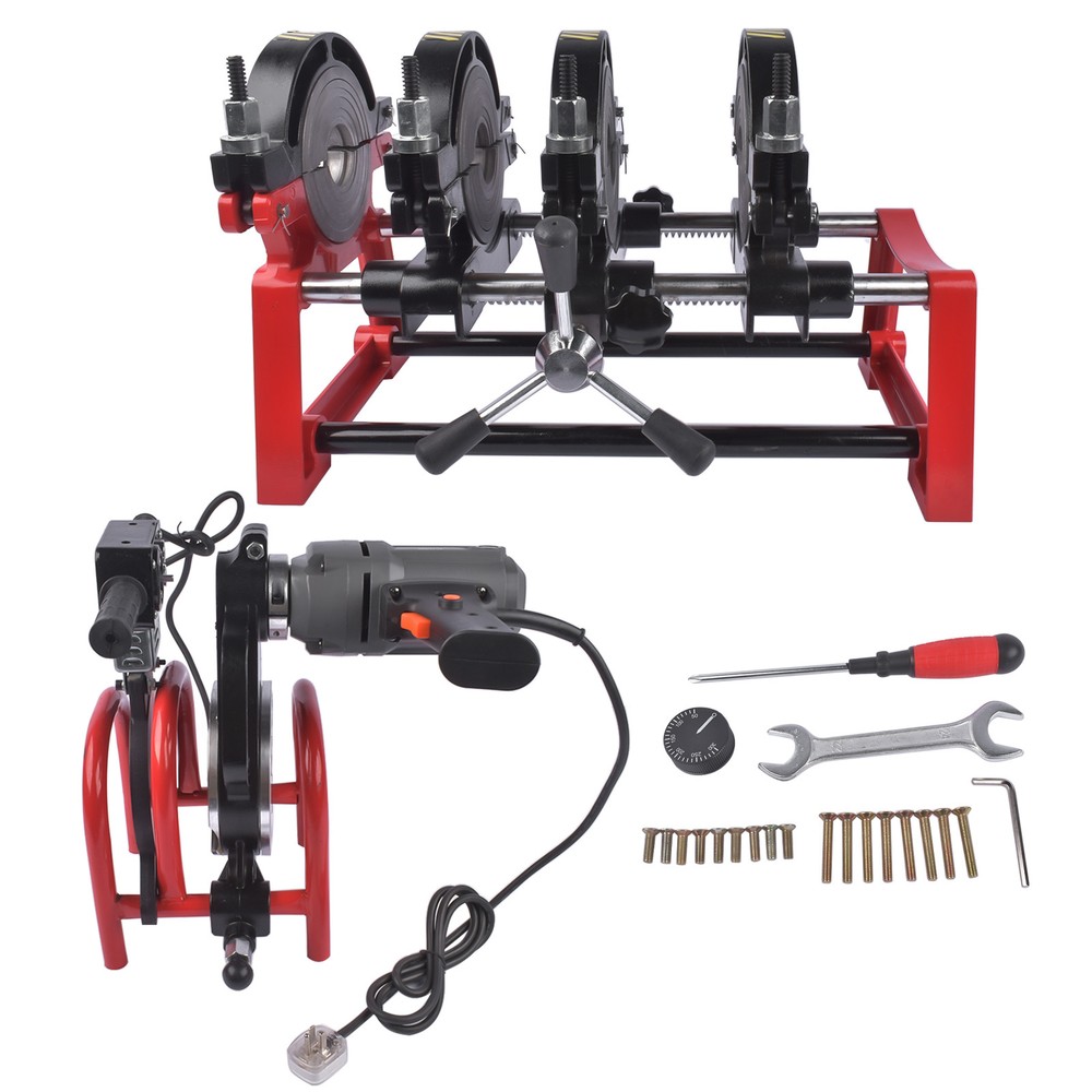 Portable Butt Fusion Welder for PP PE PVC Pipes 63-160mm with 4 Heavy-Duty Clamps