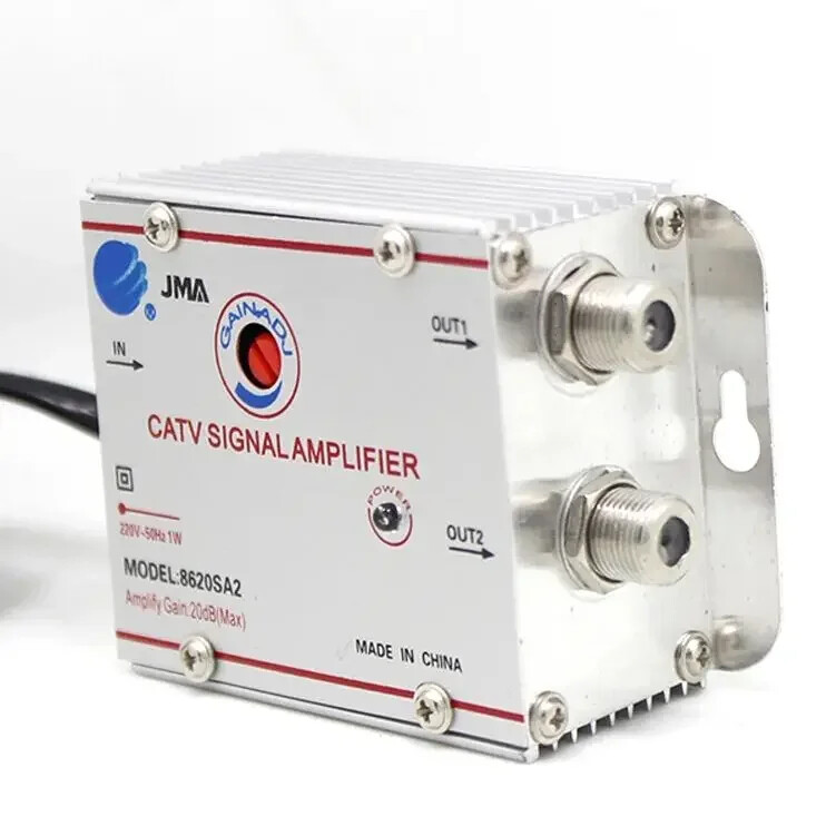 CATV TV Antenna Signal Amplifier Booster Splitter For Digital TV Input 2-Output