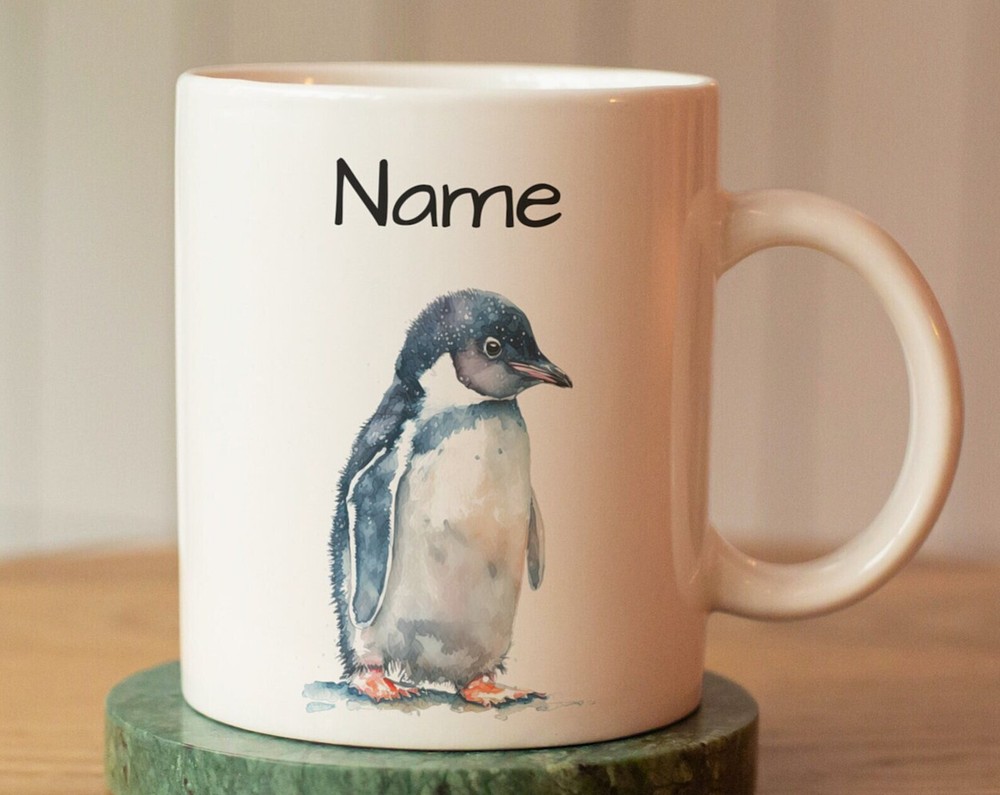 Custom Penguin Mug with Name - Kids' Personalized Cup Gift