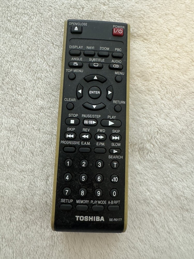 Genuine Toshiba Black Remote Control SE-R0177 - DVD VCR Combo - Tested & Working
