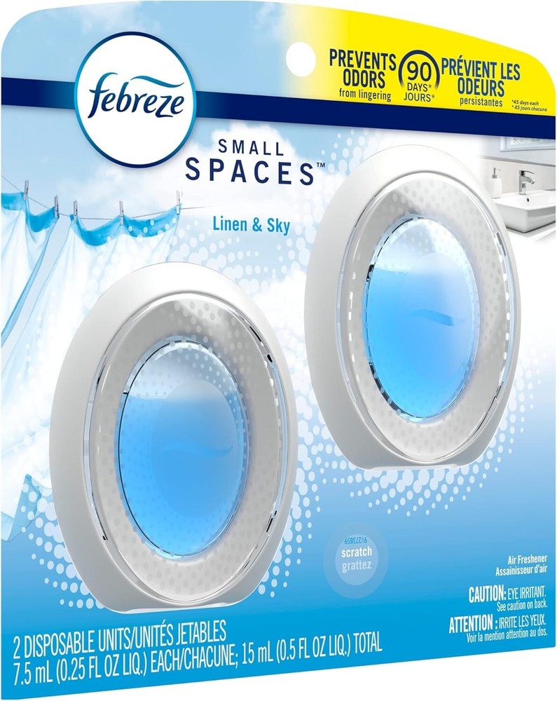 Febreze Odor-Eliminating Small Spaces Air Freshener Linen & Sky 2 count