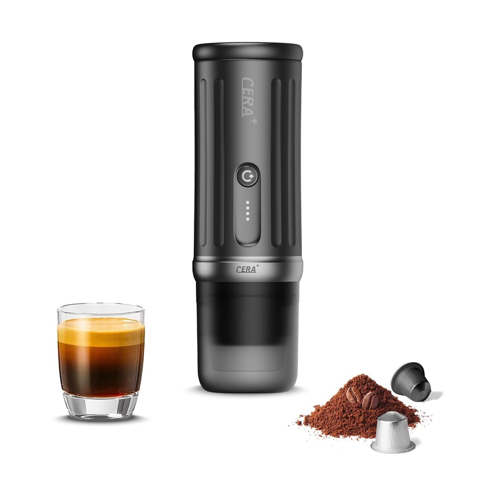 CERA+ Self-Heating Portable Espresso Machine,Up to 8 Cups per Charge & 20 Bar...