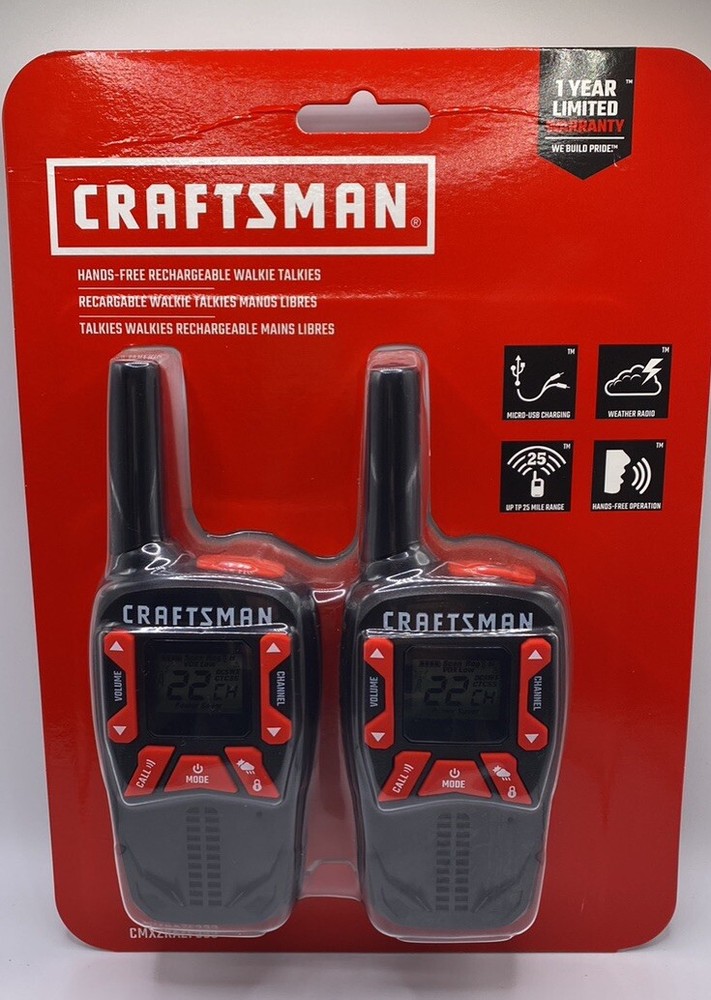 Craftsman Walkie Talkies CMXZRAZF333 Hands-Free Rechargeable