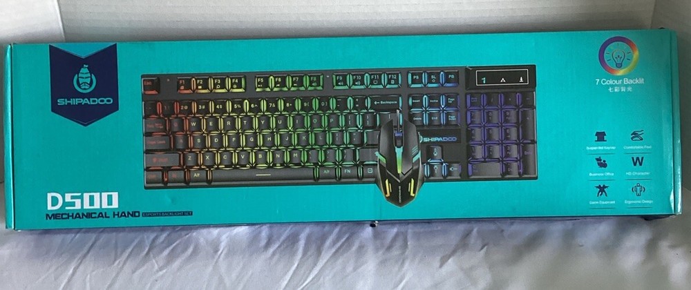 Shipadoo D500 Mechanical ESports Keyboard with Backlight and Mouse
