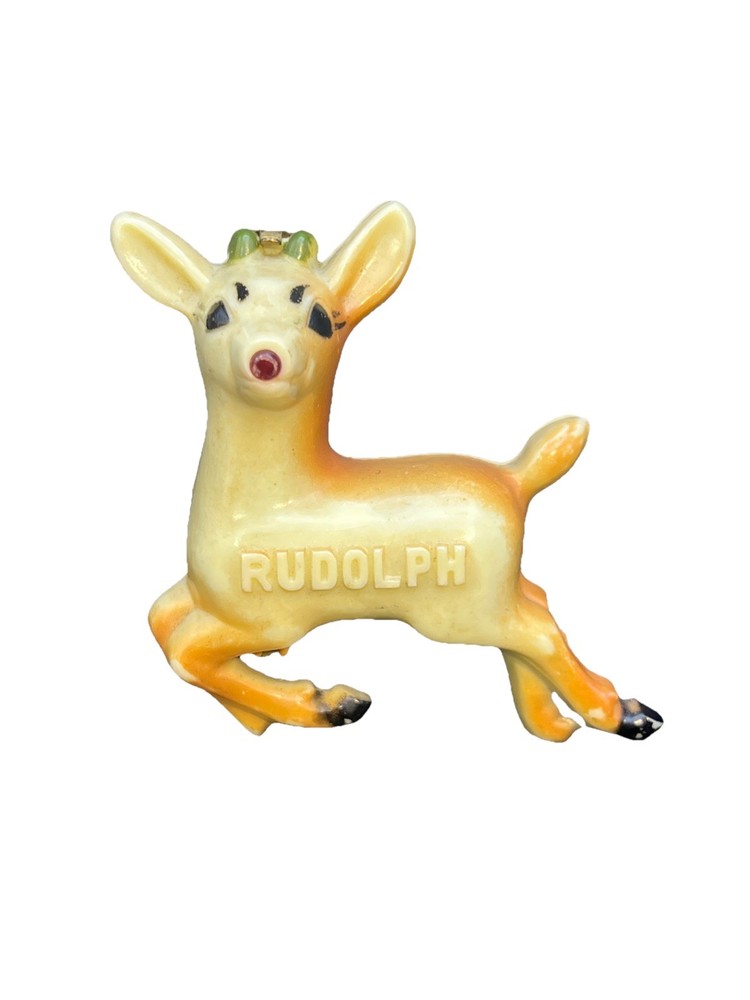 Rudolph the Red-Nosed Reindeer Rubicon 5th Avenue Celluloid Vintage Pin