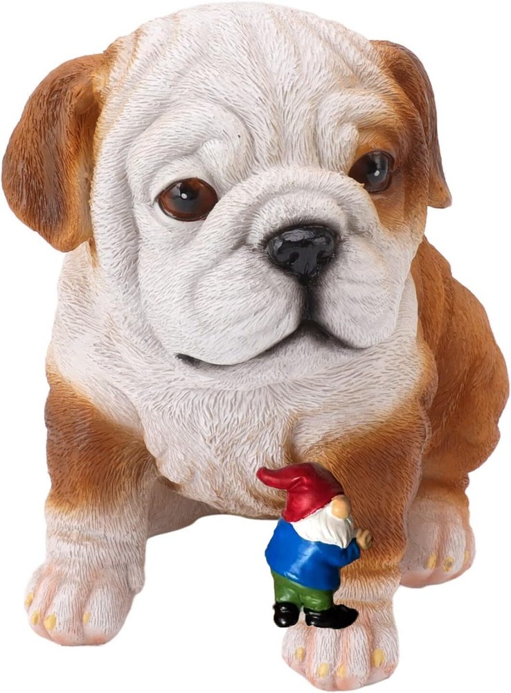 Funny Gnome Statue Sharpei Garden Sculpture Indoor/Outdoor Cute Do...