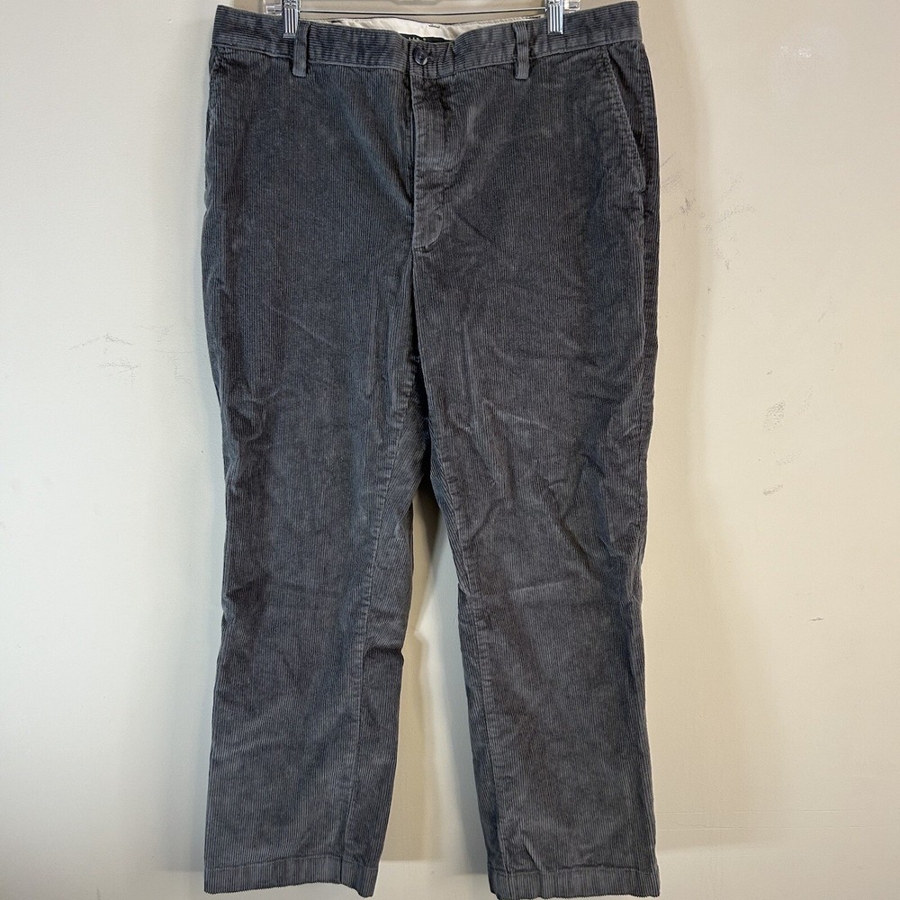 L.L.Bean Men's Classic Fit Gray Cotton Corduroy Pants 38x30