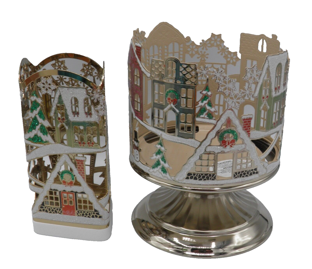 Bath & Body Works VILLAGE SCENE  Candle Holder & Soap Holder  (2 PACK)