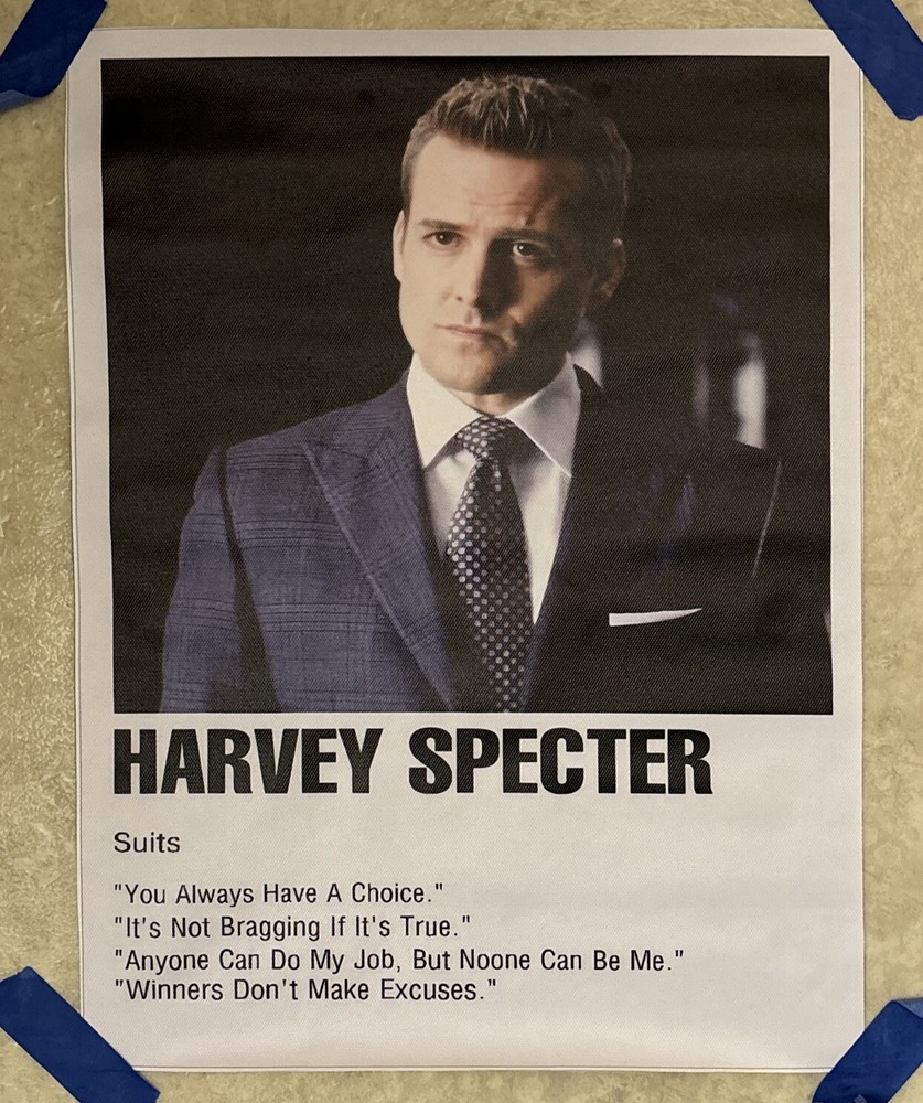 Suits - Harvey Specter ✅ TV Show Poster Canvas Print Wall Art Man Cave ✅ 12x16”
