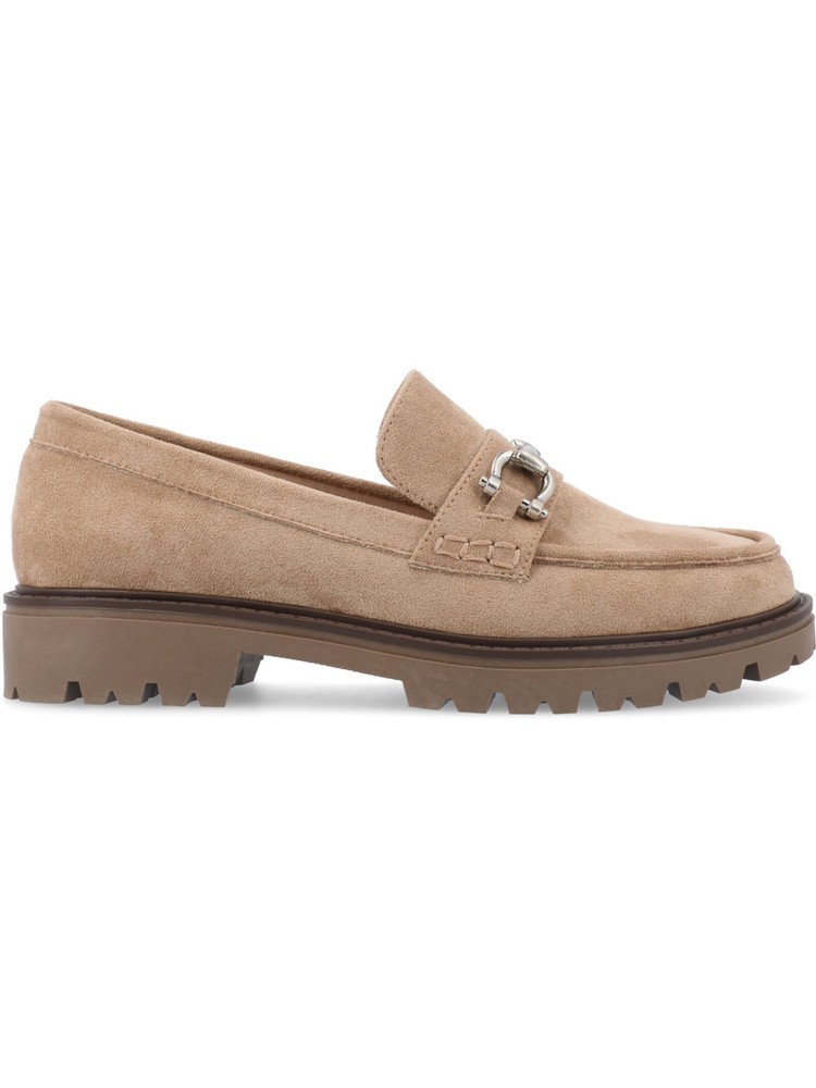 JOURNEE COLLECTION Womens Beige Jessamey Block Heel Slip On Loafers Shoes 7 M