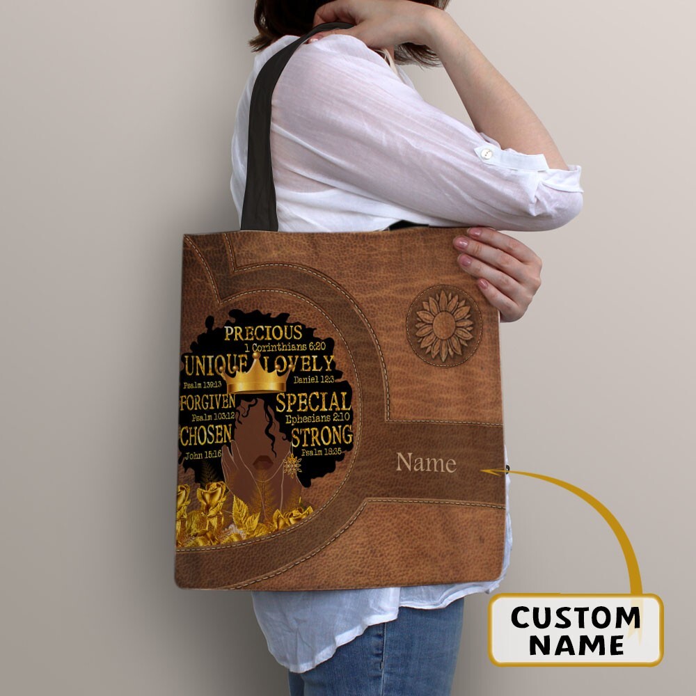 Black Girl Custom Tote Bag Gift for African American Women-image