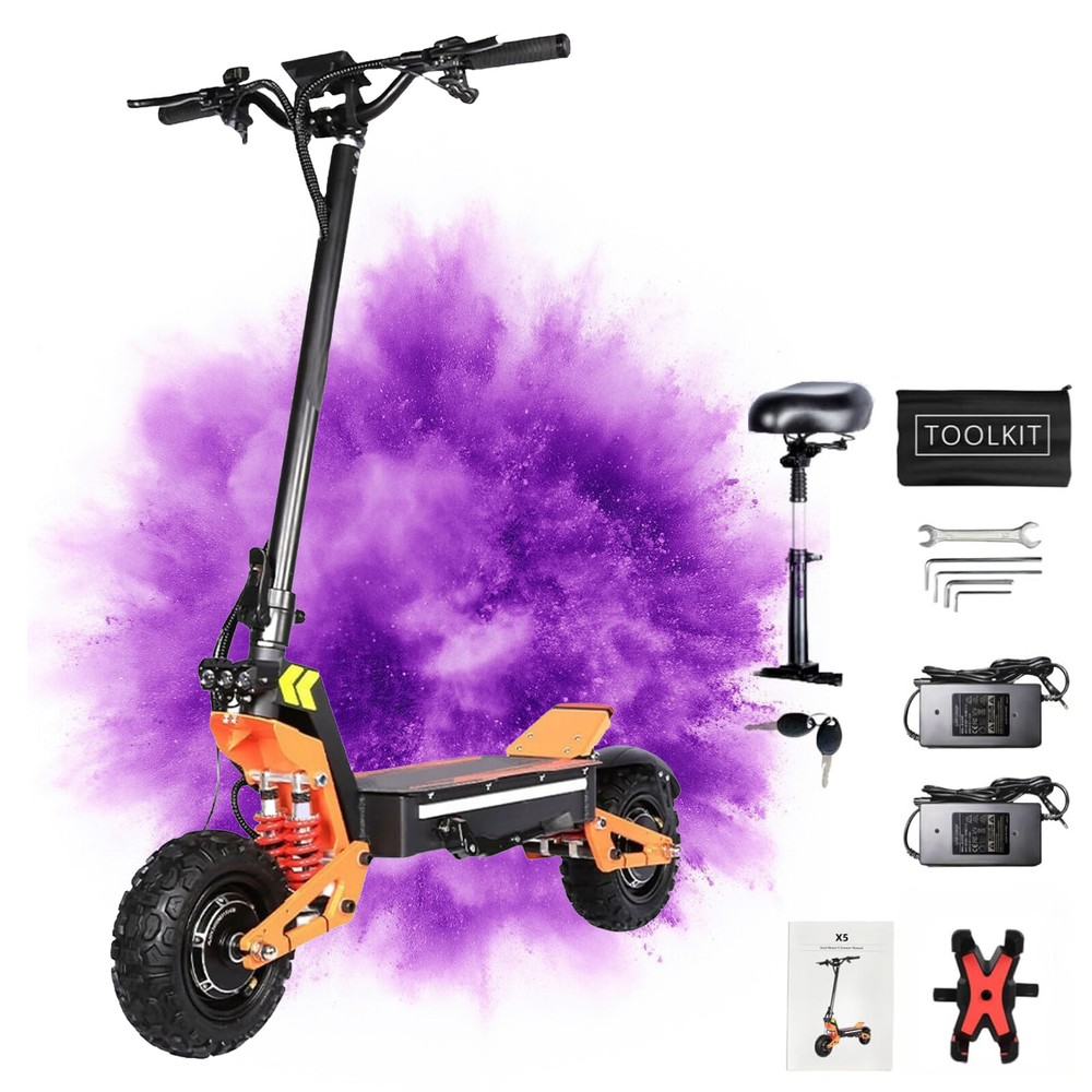11in Folding Electric Scooter 6000W 60V 38AH Dual Motor Adult Off Road Tire XwGu