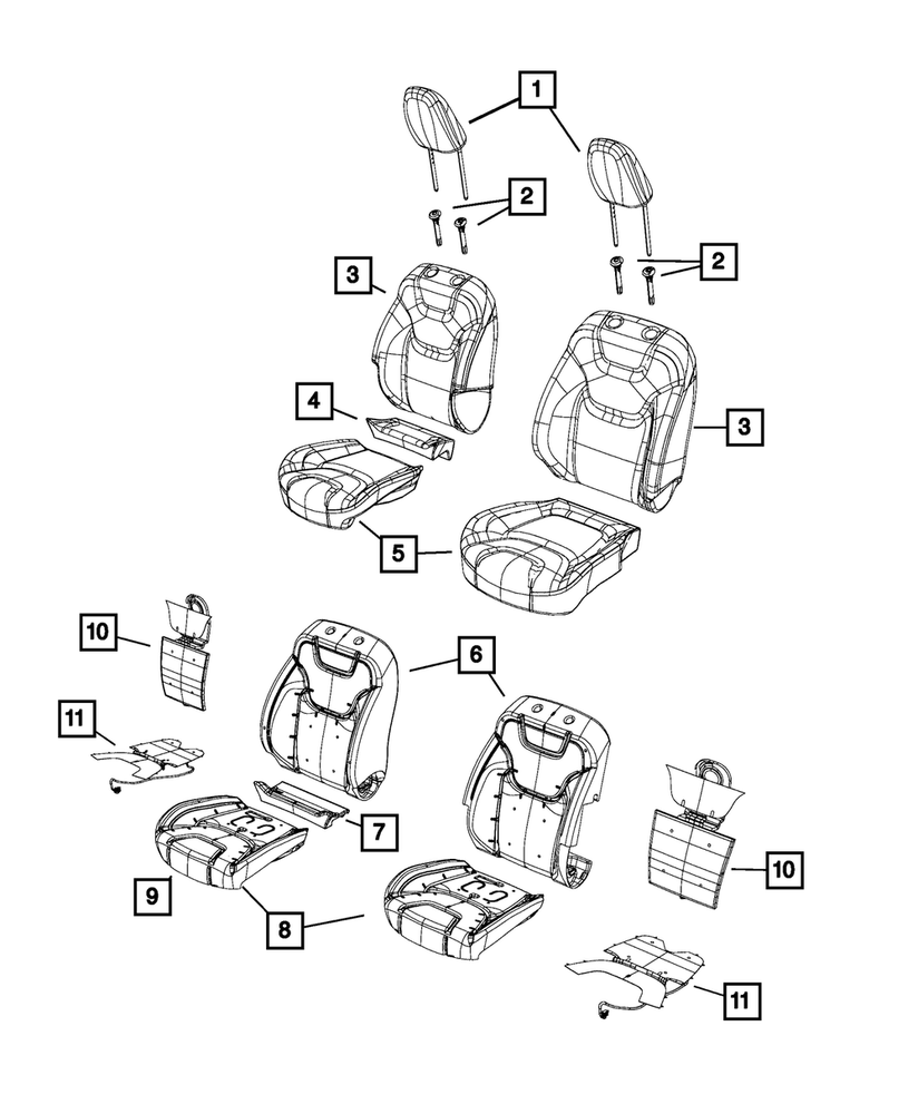 Genuine Mopar Front Seat Cushion Cover Left 6ER15HL1AB