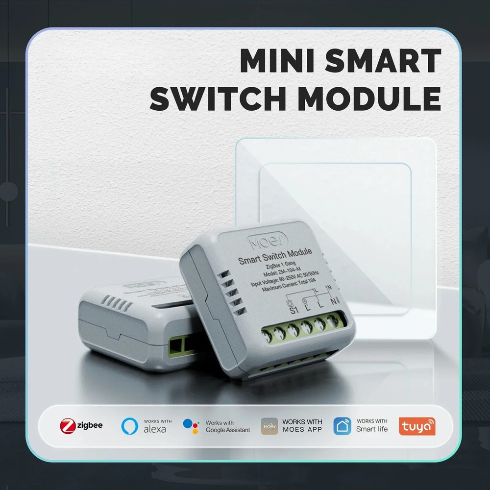 Mini Tuya WiFi Zigbee Smart Switch Module 1 2 Gang Remote Light Control