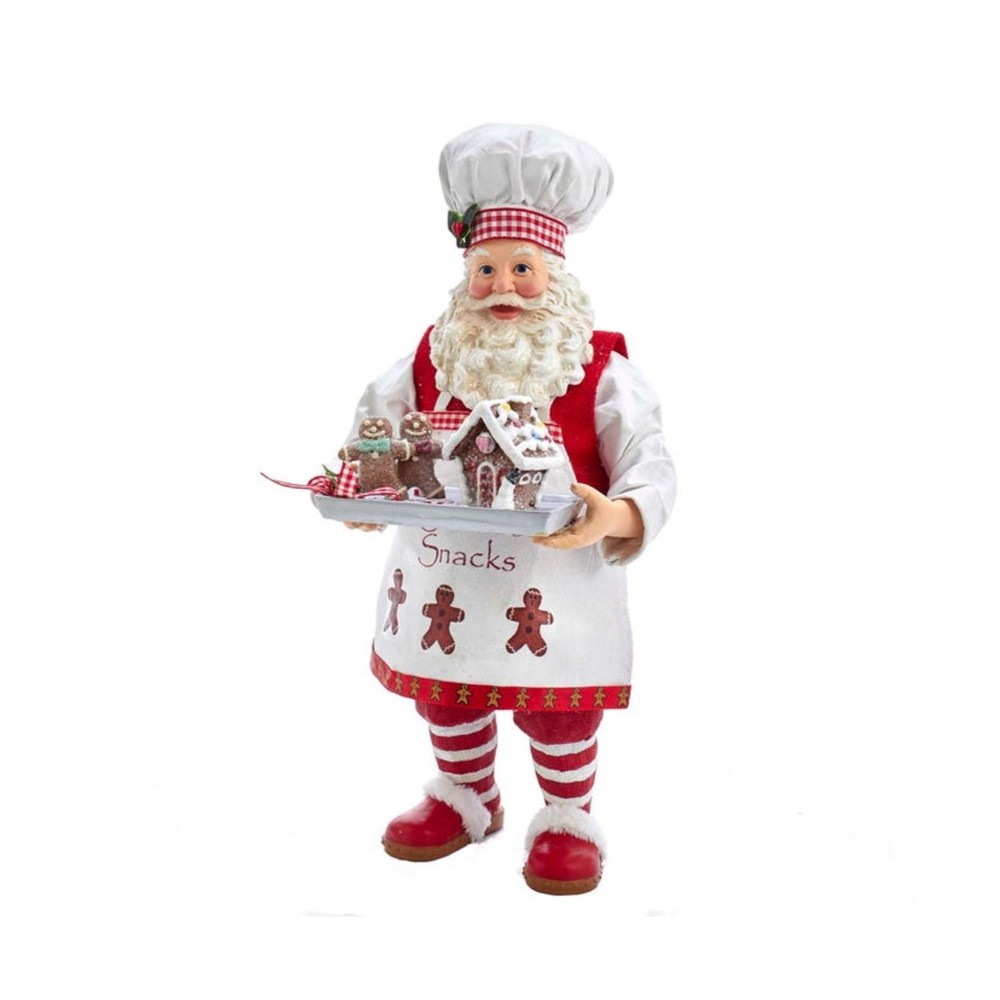 Kurt Adler Fabriché Gingerbread Chef Santa Standing Christmas Figurine, 10.5