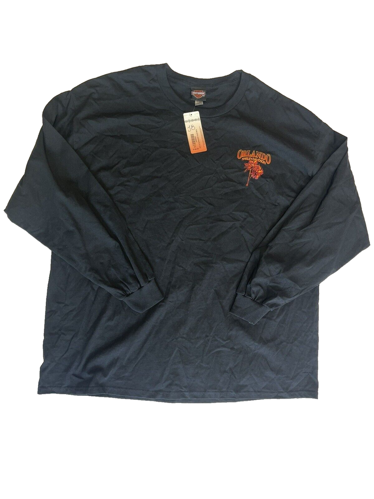 Harley-Davidson Men's Long Sleeve T-Shirt Black Size 3XL Orlando HD NEW 345652